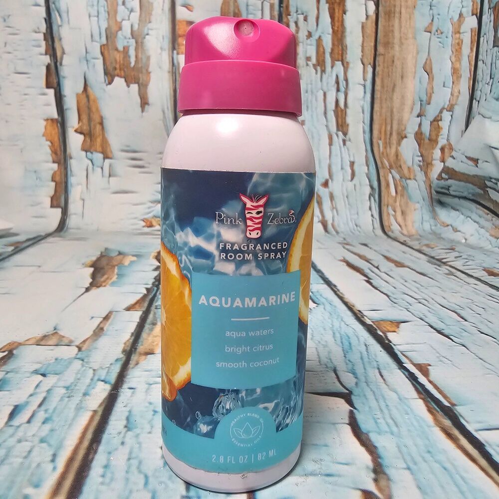 Pink Zebra Aquamarine Room Spray 2.8 oz Aqua Waters Citrus Coconut NEW